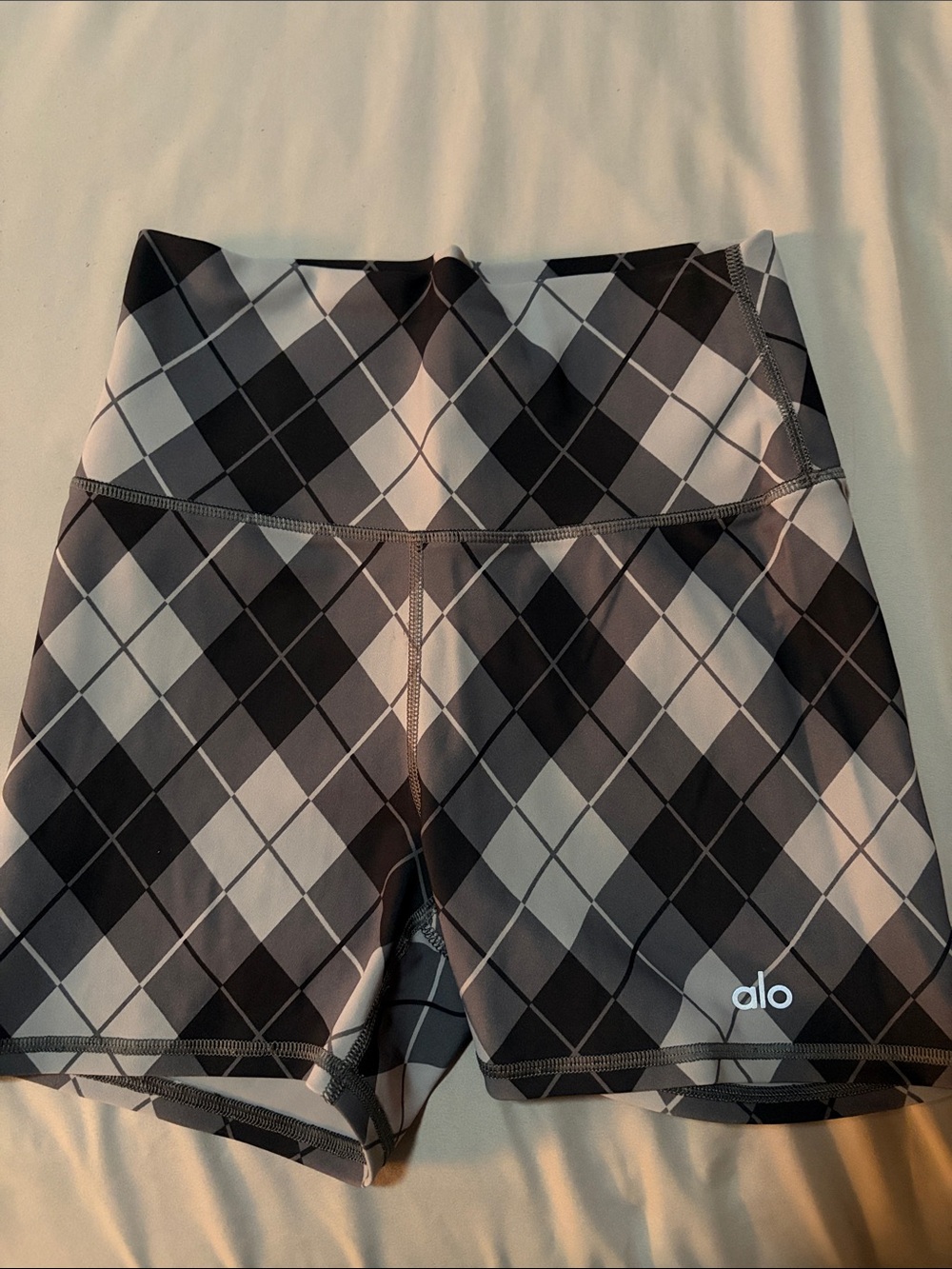 ALO Yoga High-Rise Argyle Vapor Shorts